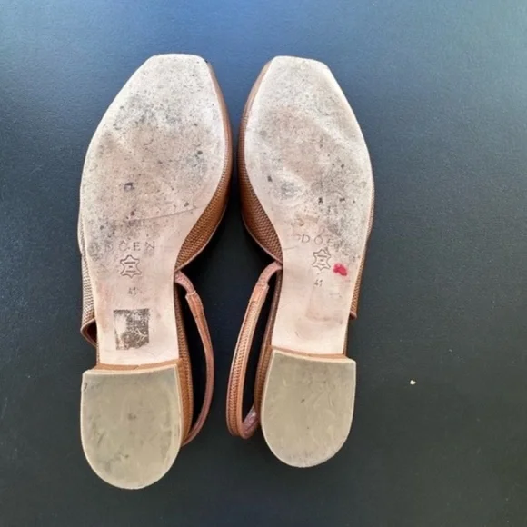 Doen Chloe Slingback in Oak Faux Lizard Leather Size 41 Euro - Picture 8 of 9